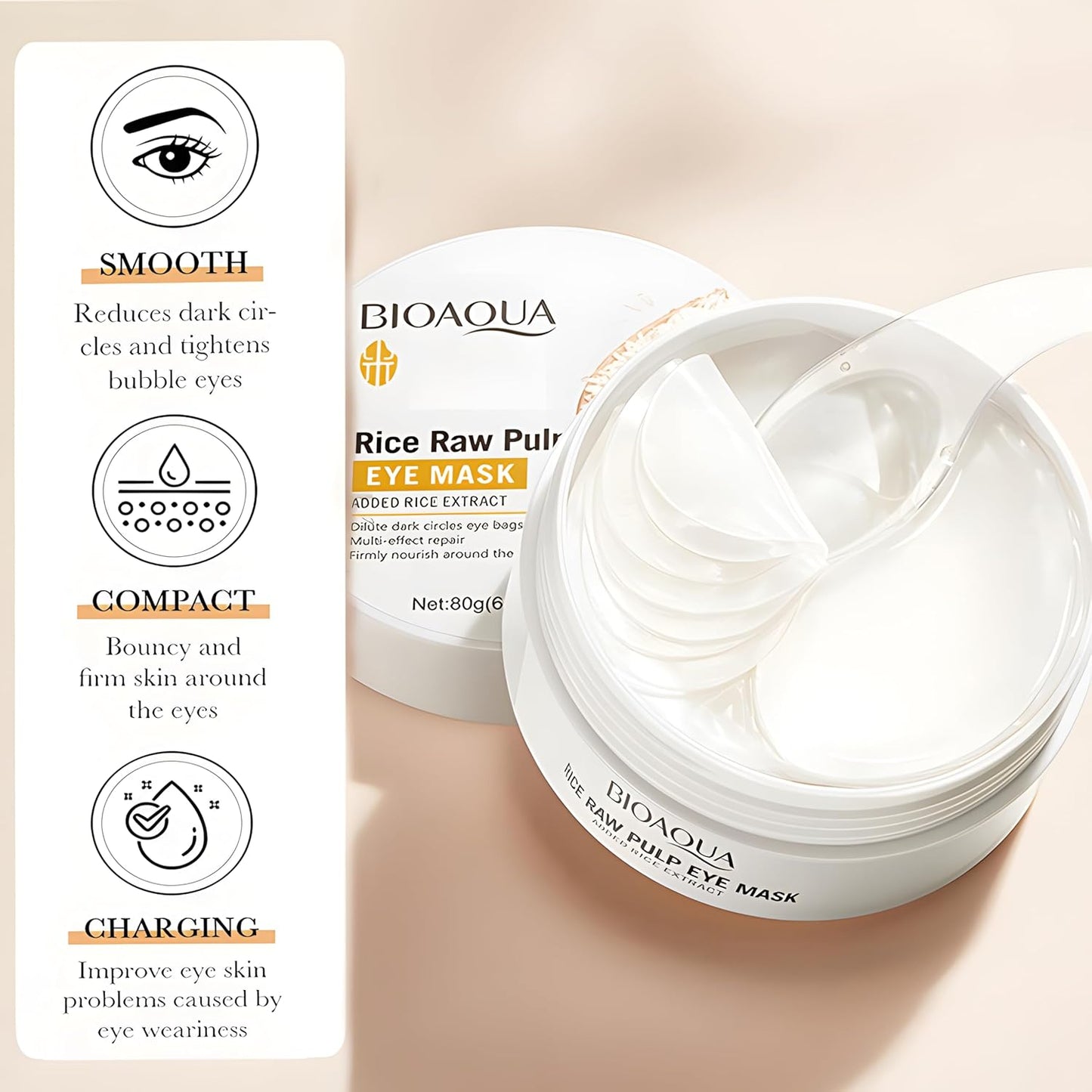 MASCARILLA PARA OJOS DE ARROZ BLANCO BIOACQUA💜